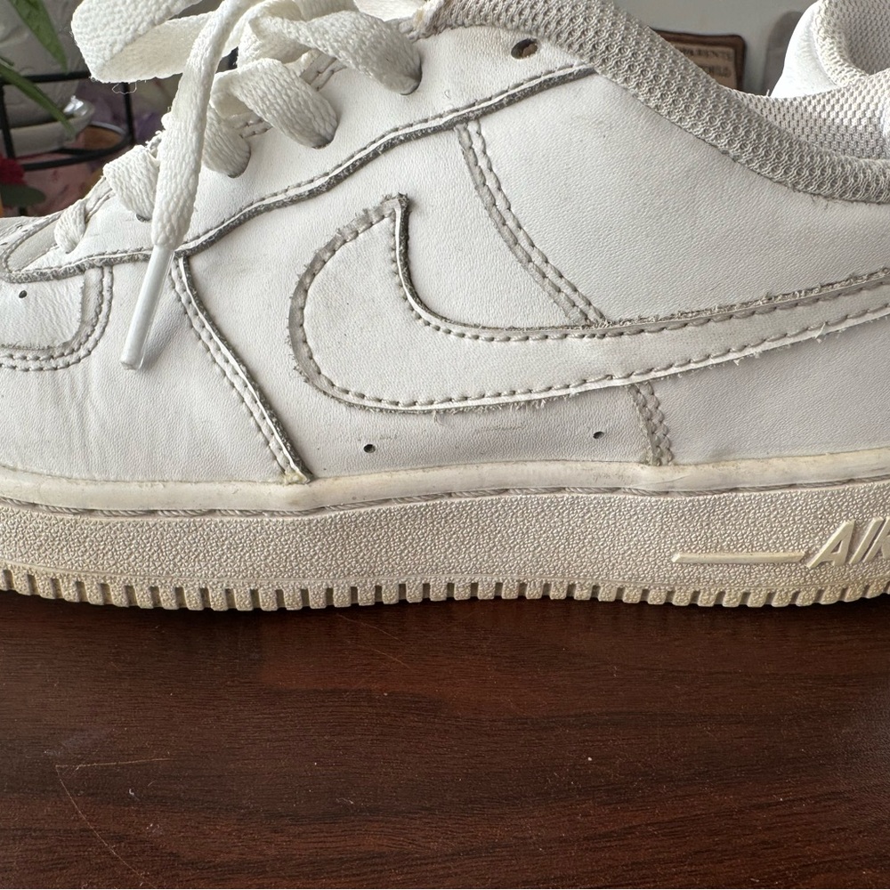 Nike Youth Size 5 Air Force 1 Low '07 White on White - Good condition.